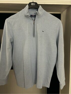 Vineyard Vines Men's Light Blue Quarter-Zip Pullover